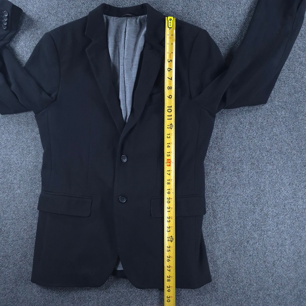Banana Republic Mens 40 Tailored Fit Black Cotton Blazer Sport Coat Jacket - Picture 6 of 14